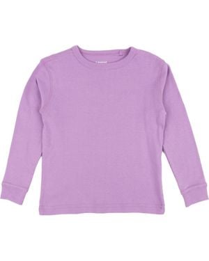 Leveret Kids Long Sleeve T-Shirt, 100% Cotton, Solid Colors - Purple