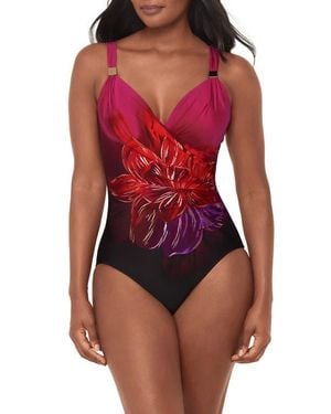 Miraclesuit Petali Rosa Siren Print One-Piece Swimsuit - Red