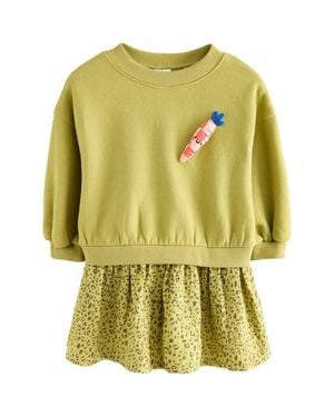 Next Kids' Carrot Sweatshirt Dress - Yellow