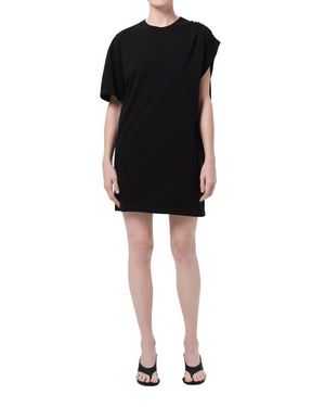 Agolde Roma Asymmetric Sleeve Organic Cotton Dress - Black