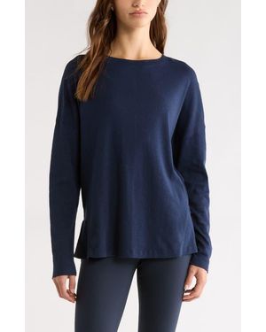 Zella Ease Up Long Sleeve T-Shirt - Blue
