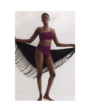 H&M Padded One-Shoulder Bikini Top - Brown