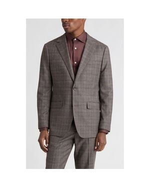 Bonobos Jetsetter Slim Fit Glen Plaid Knit Wool Suit Jacket - Gray
