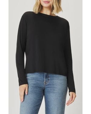 Splendid Lila Long Sleeve Cotton Top - Black