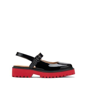 MARC NOLAN Luna Leather Mary Jane Lug Slingbacks - Red