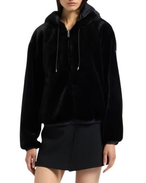 Moose Knuckles Eaton Bunny Reversible Faux Fur Hooded Jacket - Black