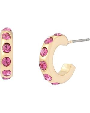 Kurt Geiger Stone Huggie Hoop Earrings - Pink
