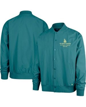 '47 Los Angeles Dodgers Anderson Twill Full-Snap Bomber Jacket - Green