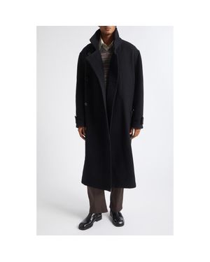 Lemaire Double Face Wool Wrap Coat - Black