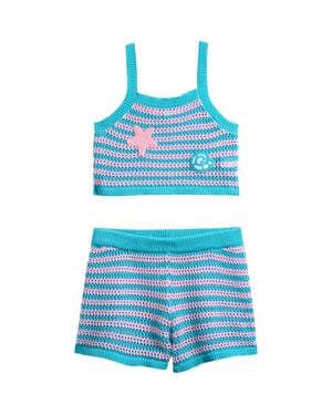 Miken Swim Kids' Stripe Cover-Up Tank & Shorts Set - Blue