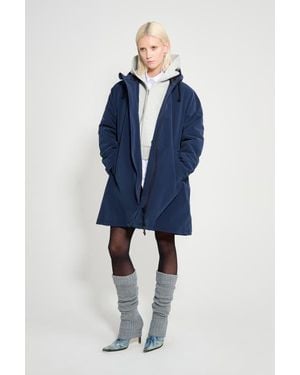 Stutterheim Mosebacke Matte Winter Coat - Blue