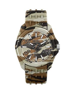 DIESEL Stinger Camo Quartz Silicone Strap Watch, 44Mm - Metallic