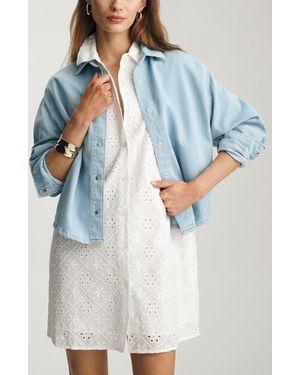 Mavi Carlia Bleached Denim Shirt - Blue