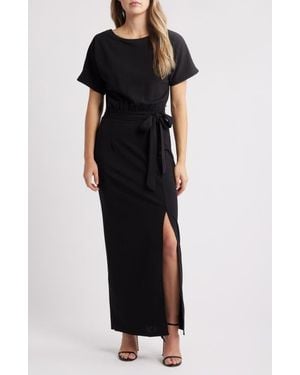NIKKI LUND Leif Tie Waist Maxi Dress - Black