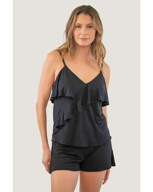 JJwinks Frill Seeker Ruffle Lounge Top - Black