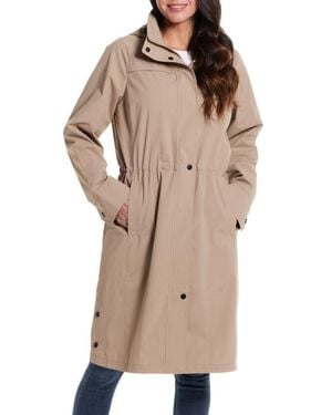 Gallery Water Resistant Hooded Raincoat - Brown