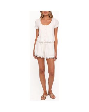 Petal & Pup Elara Woven Shirt & Shorts - White