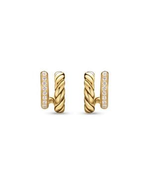 David Yurman Dy Mercer Two Row Hoop Earrings - Metallic