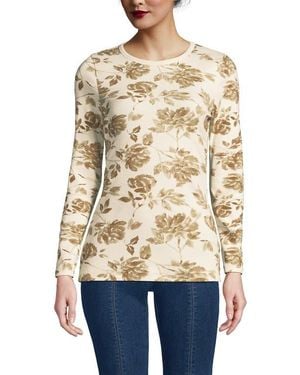 Lands' End Cotton Rib T-Shirt - Natural