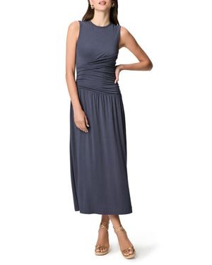 PAIGE Bonita Sleeveless Ruched Midi Dress - Blue