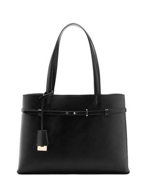 Mango Charm Detail Tote - Black