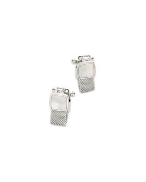 Paul Fredrick Mother Of Pearl Mesh Wrap Cufflinks - White