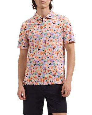 Bugatchi Hendrix Floral Pima Cotton Polo - Red