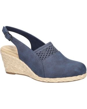 Easy Street Aloha Slingback Espadrille Wedge Pump - Blue