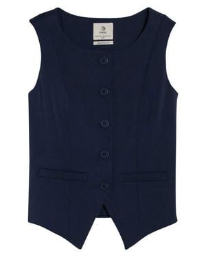 Mpg Dreamweave Knit Button Front Vest - Blue