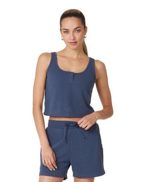 Rebody Active Retreat Waffle Tank - Blue