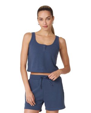 Rebody Active Retreat Waffle Tank - Blue