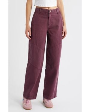 Damson Madder Drew Wide Leg Jeans - Red