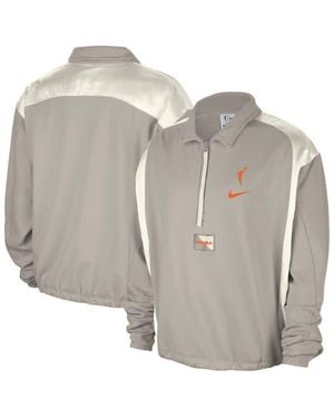Nike Wnba Basketball Fleece Quarter-Zip Performance Pullover - Gray