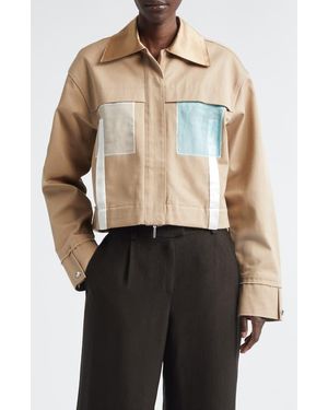 Jason Wu Collage Boxy Oversize Organic Cotton Twill Jacket - Black