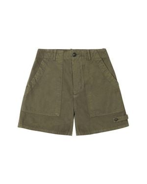 Fortela Jimt Herringbone Cotton Fatigue Shorts - Green