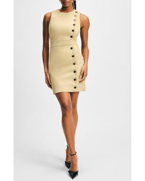 Isaac Mizrahi New York Button Detail Scallop Sheath Dress - Green