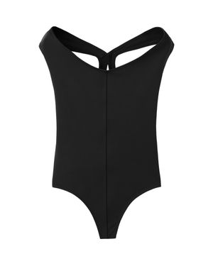 Mango Fitted Open Back Bodysuit - Black