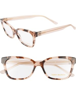 Tory Burch 52Mm Square Optical Glasses - Metallic