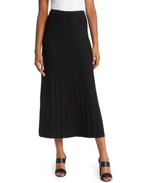 Ming Wang Pleated Pull-On Skirt - Black