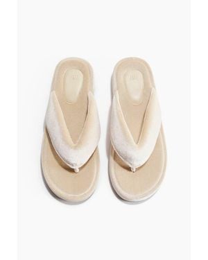 H&M Velour Flip-Flops - White