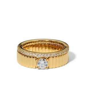 Nadri Delancey Set Of 2 Rings - Metallic