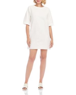 Karen Kane Embellished French Terry Shift Dress - White