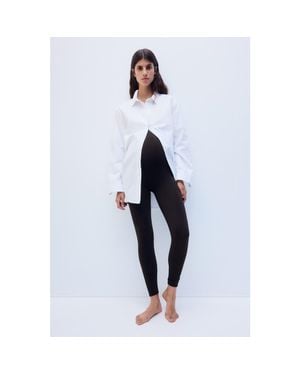 H&M Mama Seamless Ribbed Leggings - Blue