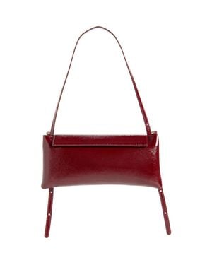 REE PROJECTS Elieze Crinkle Patent Leather Clutch - Red
