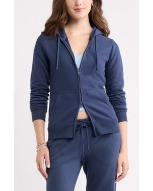 BP. Slim Fit Terry Zip Hoodie - Blue