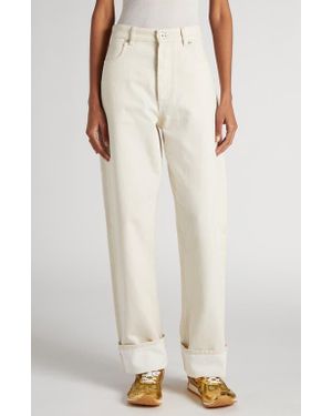 Bottega Veneta Turned Up Jeans With Straight Leg in Blue | Lyst