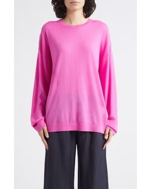 Leset James Oversized Merino Wool Sweater - Pink