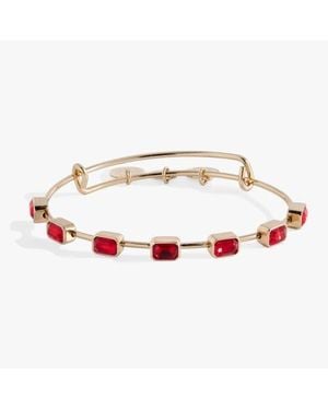 ALEX AND ANI July Birthstone Emerald Cut Bangle - Red