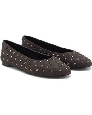 MANGO TEEN Studded Ballet Flat - Black