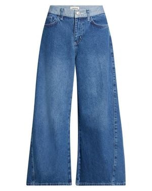 L'Agence Bronte High Waist Crop Wide Leg Jeans - Blue